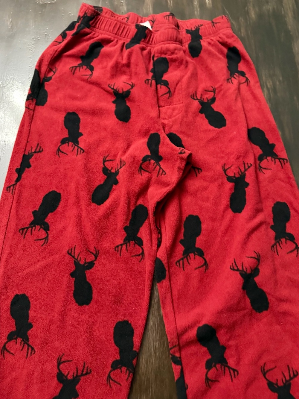 Men's Red Deer Silhouette Fleece Pajama Pants